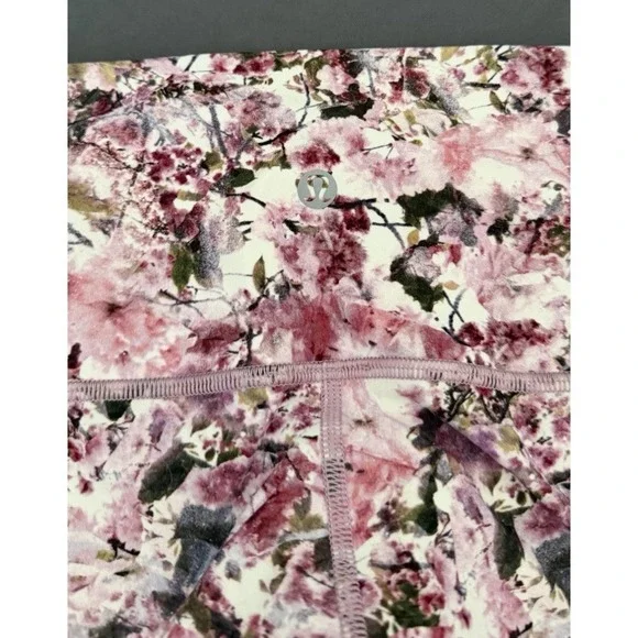 Lululemon Wonder Under Leggings Womens Size 6 Floral Pink Athletic Workout - Picture 10 of 10